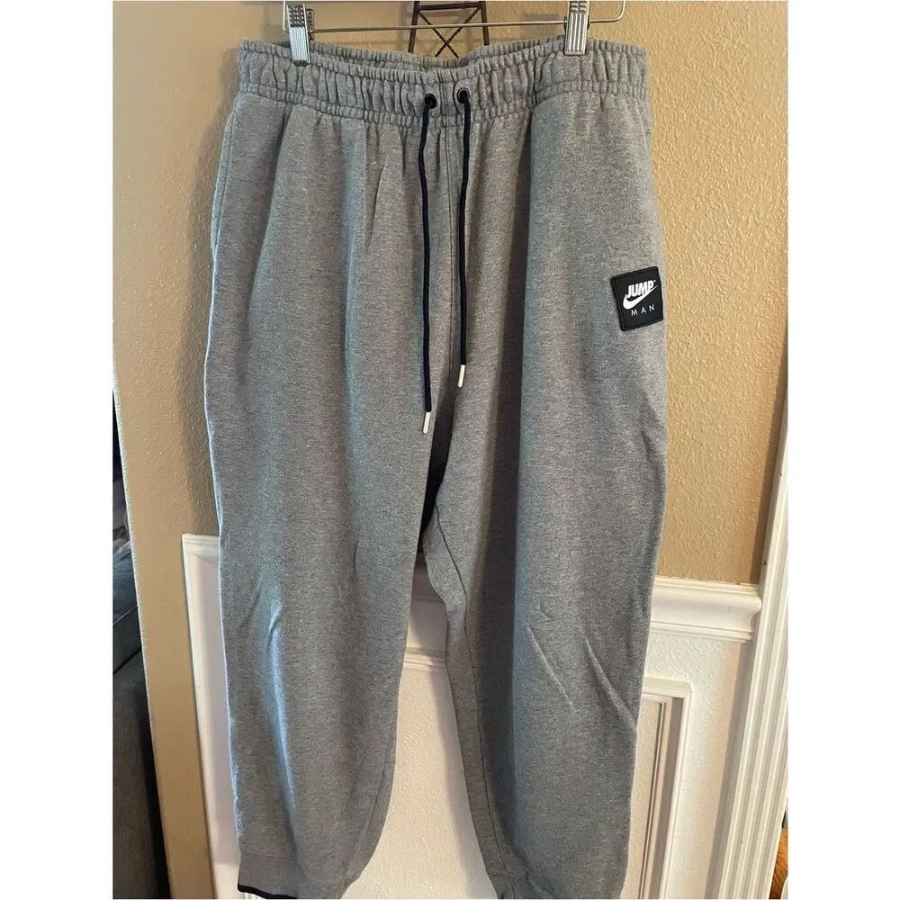 JUMP MAN Air Jordan Nike Gray Drawstring Men’s Jogger Sweatpants XL